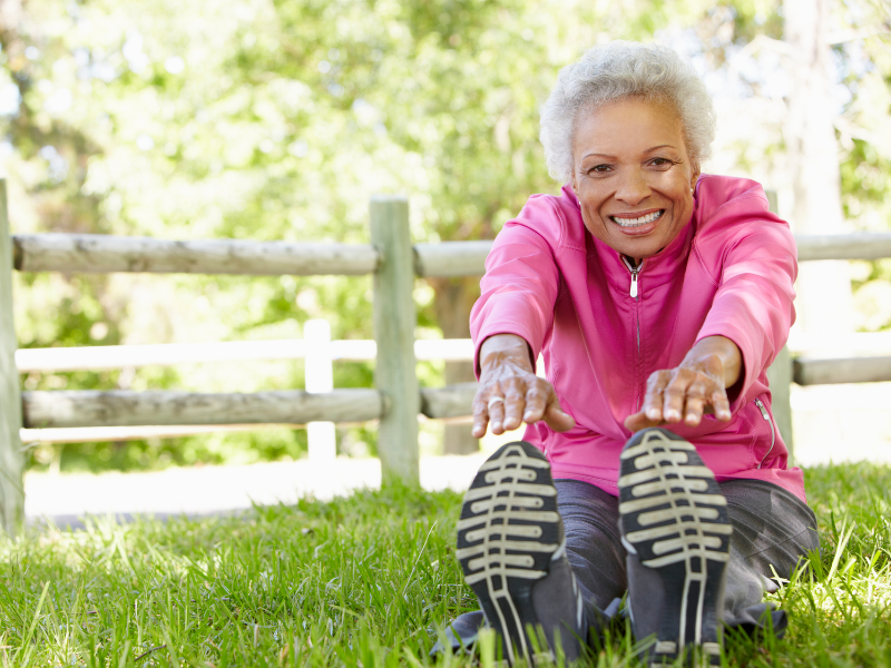 Senior Stretching Before Exercising