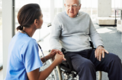 Senior and caregiver