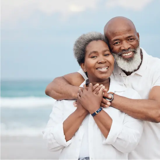 a man and a woman hugging